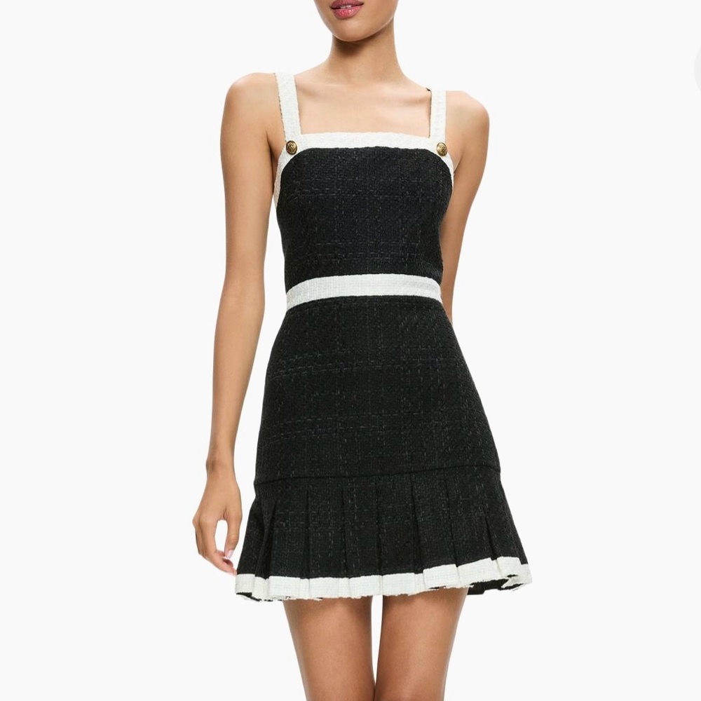 ALICE + OLIVIA Clarine Knit Pleated Mini Dress🌸